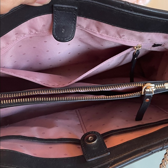 Kate Spade Quilted Black Bag / Tote with Gold Chain - Picture 6 of 10